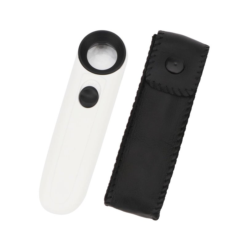 Rongon 40X Handheld Magnifier High Power Hand Held Illuminated Magnifying Glass Jeweler Eye Jewelry Loupe Leather Case for Reading Maps Jewelry Watch Repair Tool - Image 1